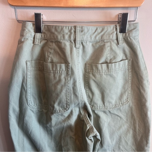 Aritzia Sunday Best Jaden Straight Leg Pant Seagrass Green 100% Cotton 0 - Picture 8 of 10